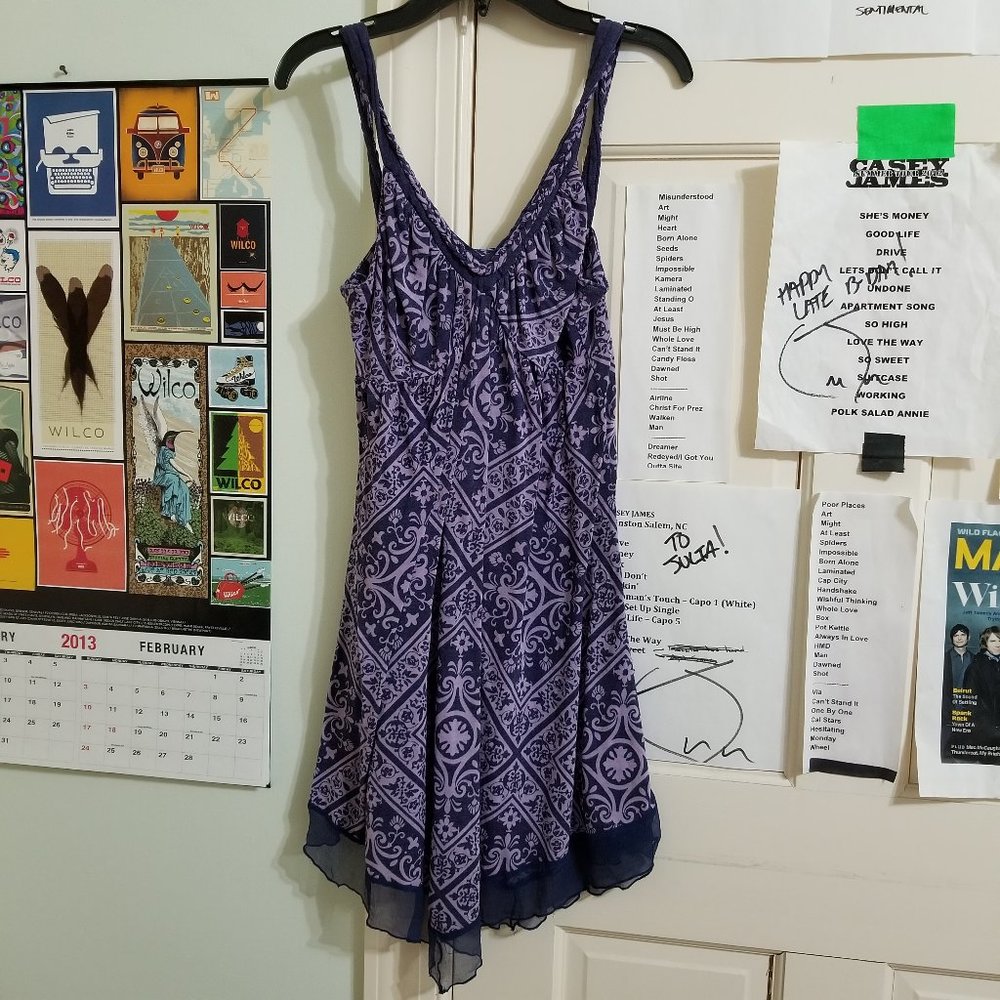 Testament dress Medium floral geometric mandala print sleeveless braided boho
